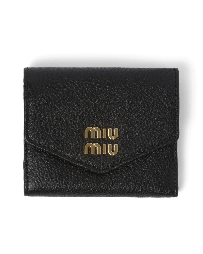 Miu Miu Kleine Geldbörse Aus Leder, Damen, Schwarz Schwarz