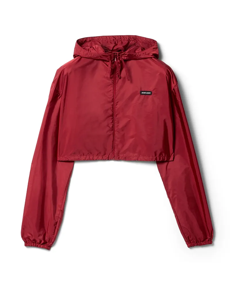 Miu Miu Windbreaker Aus Funktionsgewebe, Damen, Rubinrot, Größe Rubinrot