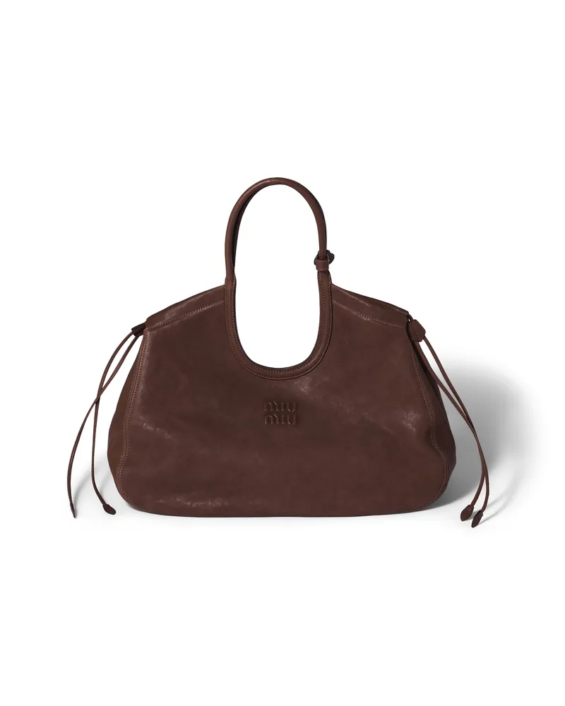 Miu Miu Ivy Tragetasche Aus Nappa-leder , Damen, Bruyère-holz Bruyère-holz