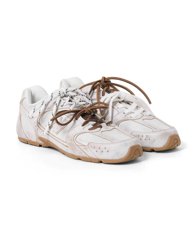 Miu Miu New Balance X  530 sl Sneaker Aus Leder, Damen, Weiss, Größe Weiss