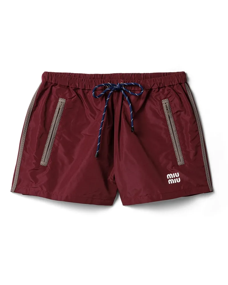 Miu Miu Shorts Aus Funktionsgewebe, Damen, Amaranthrot, Größe Amaranthrot