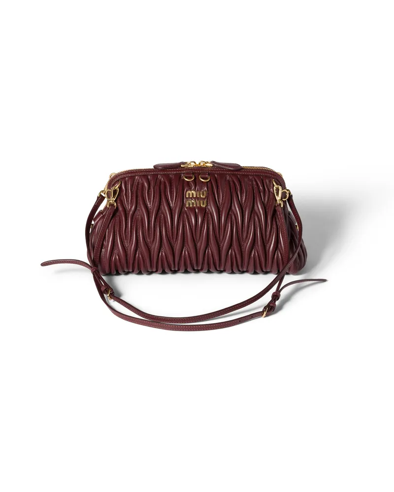 Miu Miu Caprice Clutch Aus Matelassé-nappaleder, Damen, Burgunderrot Burgunderrot