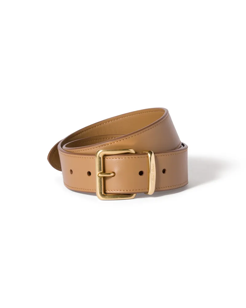 Miu Miu Gürtel Aus Leder, Damen, Karamell, Größe Karamell