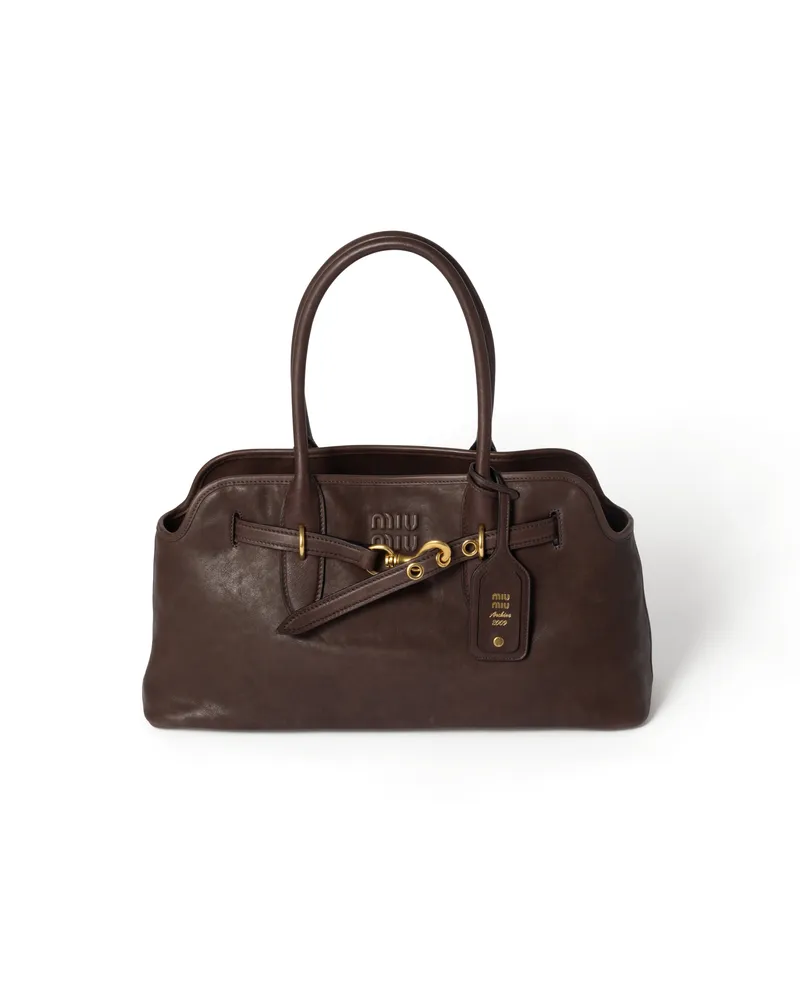 Miu Miu Aventure Tasche Aus Nappa-leder, Damen, Bruyère-holz Bruyère-holz