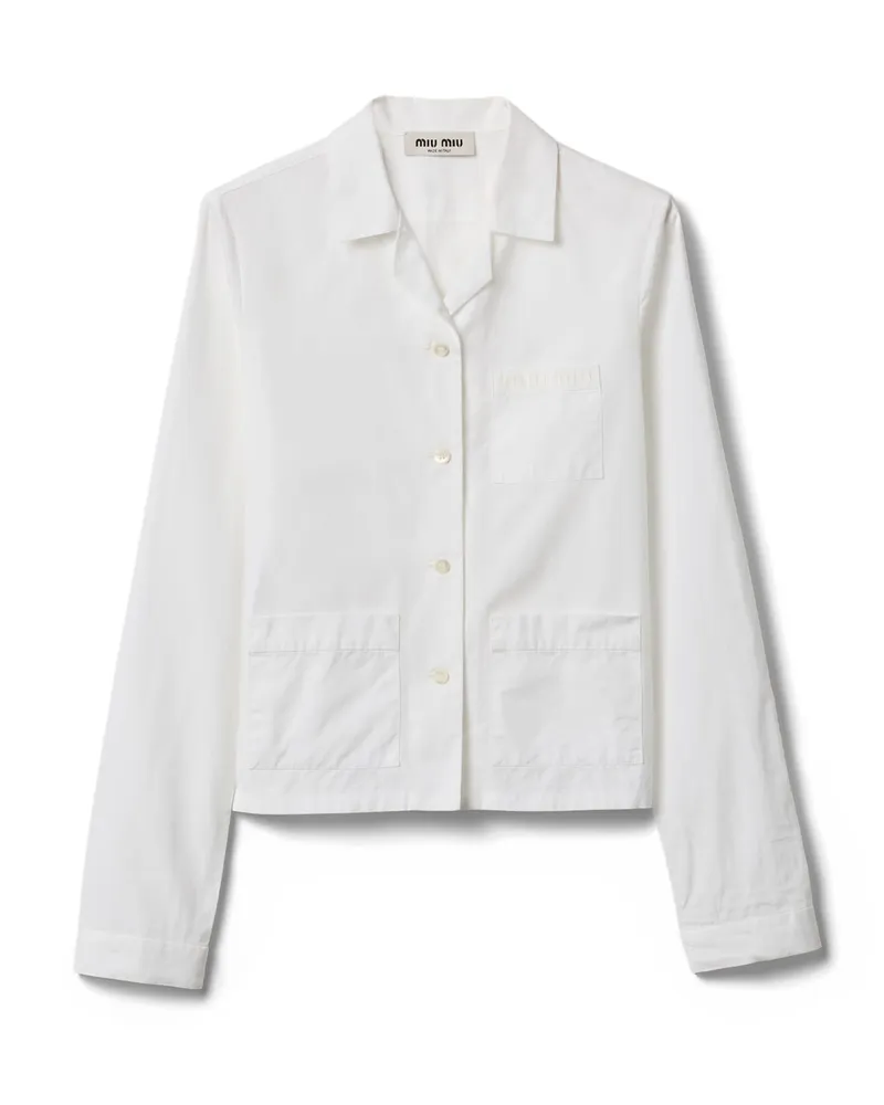 Miu Miu Hemd Aus Popeline, Damen, Weiss, Größe Weiss