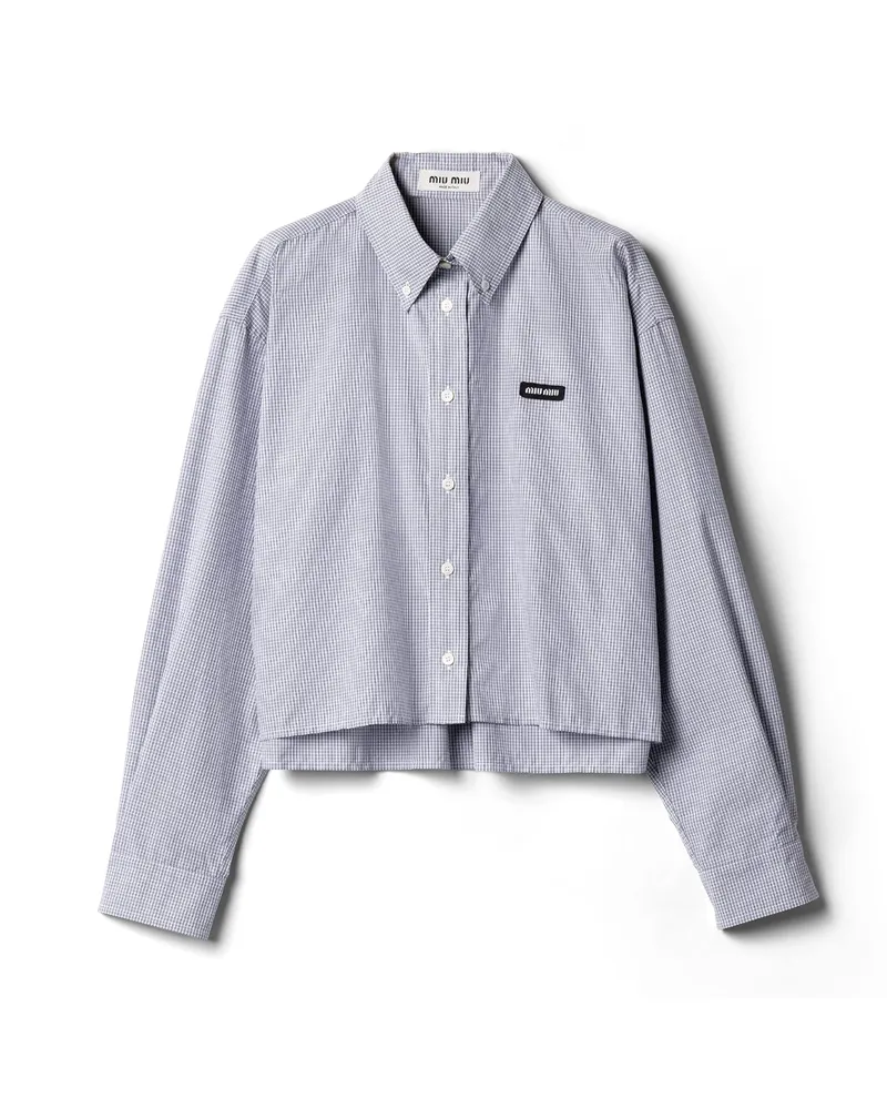 Miu Miu Hemd Aus Popeline, Damen, Blau, Größe Blau