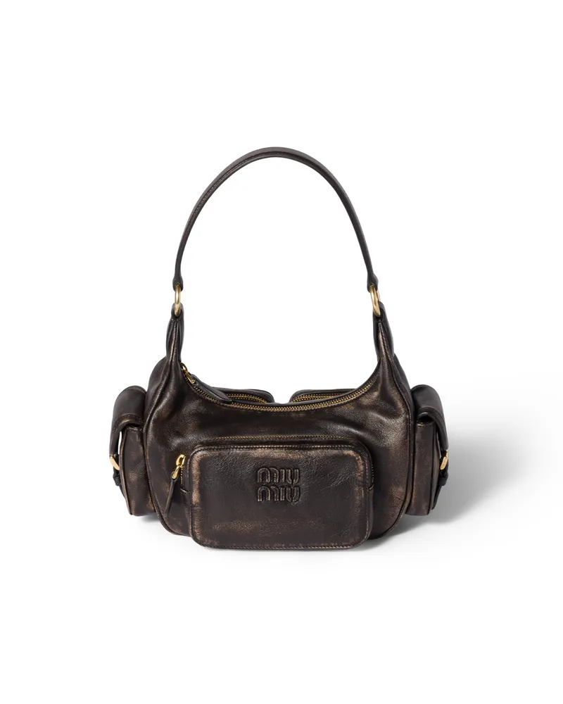 Miu Miu Pocket Tasche Aus Nappa-leder, Damen, Kaffeebraun Kaffeebraun