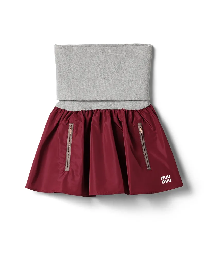 Miu Miu Minirock Aus Funktionsgewebe, Damen, Amaranth/grau, Größe Amaranth