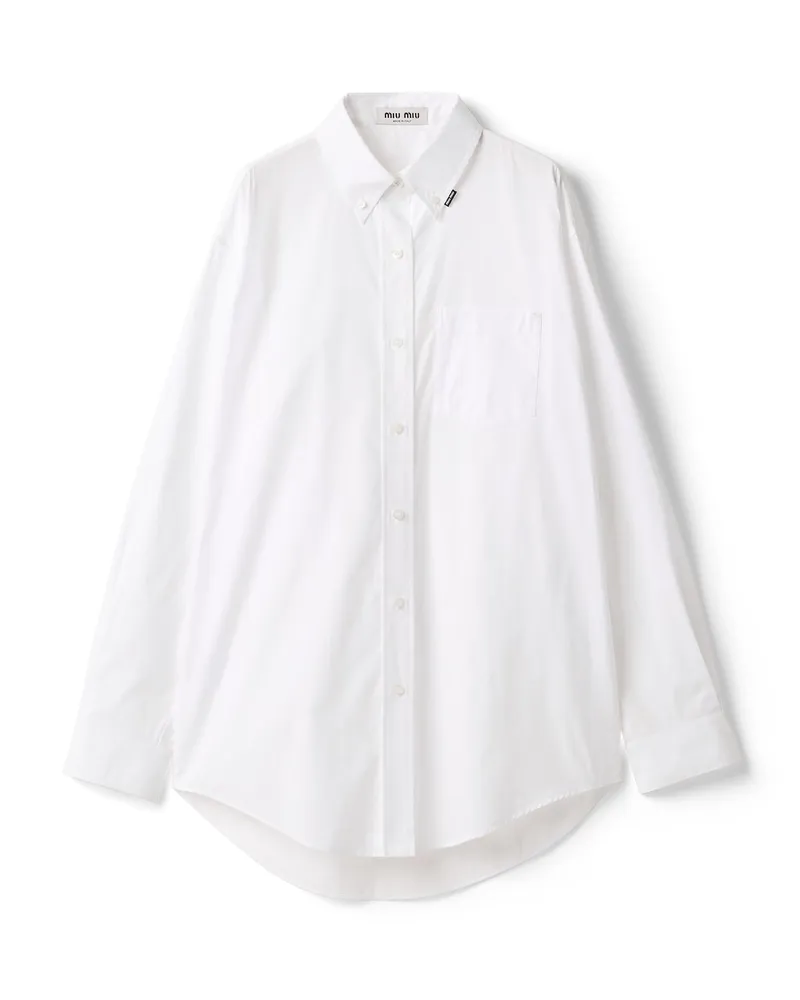 Miu Miu Hemd Aus Baumwolle, Damen, Weiss, Größe Weiss