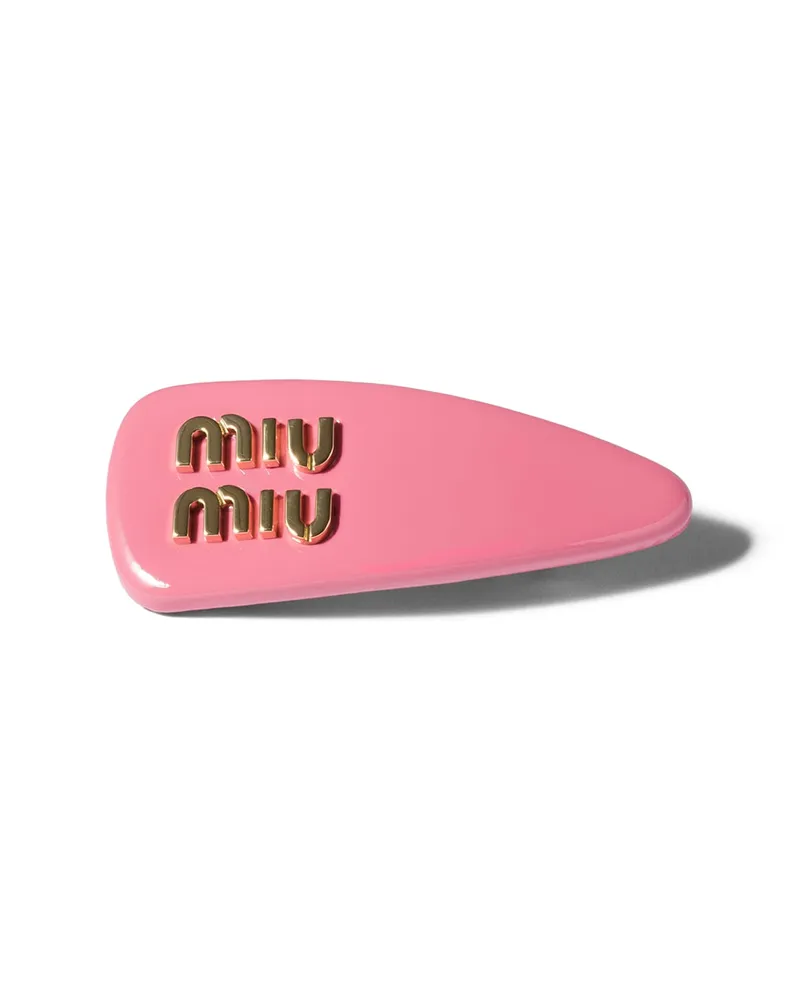 Miu Miu Haarspange Aus Lackleder, Damen, Geranienrosa Geranienrosa