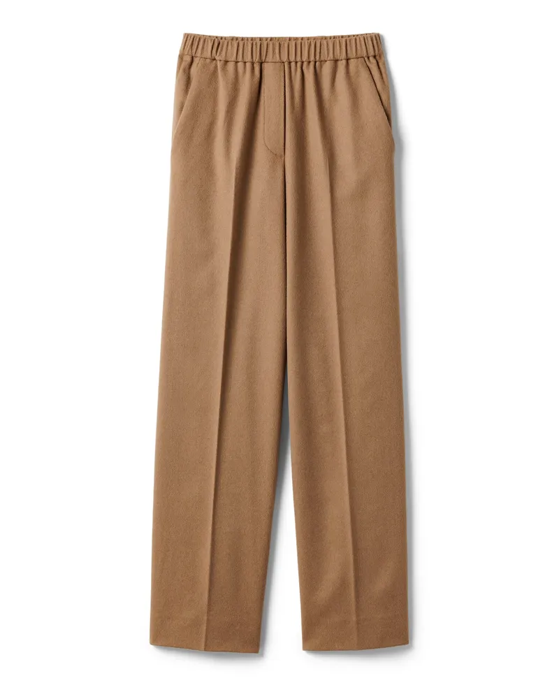 Miu Miu Hose Aus Kamelhaar Mit Kordelzug, Damen, Kamelbraun, Größe Kamelbraun