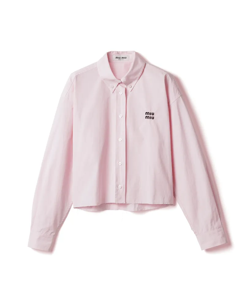 Miu Miu Hemd Aus Popeline, Damen, Rosa, Größe Rosa