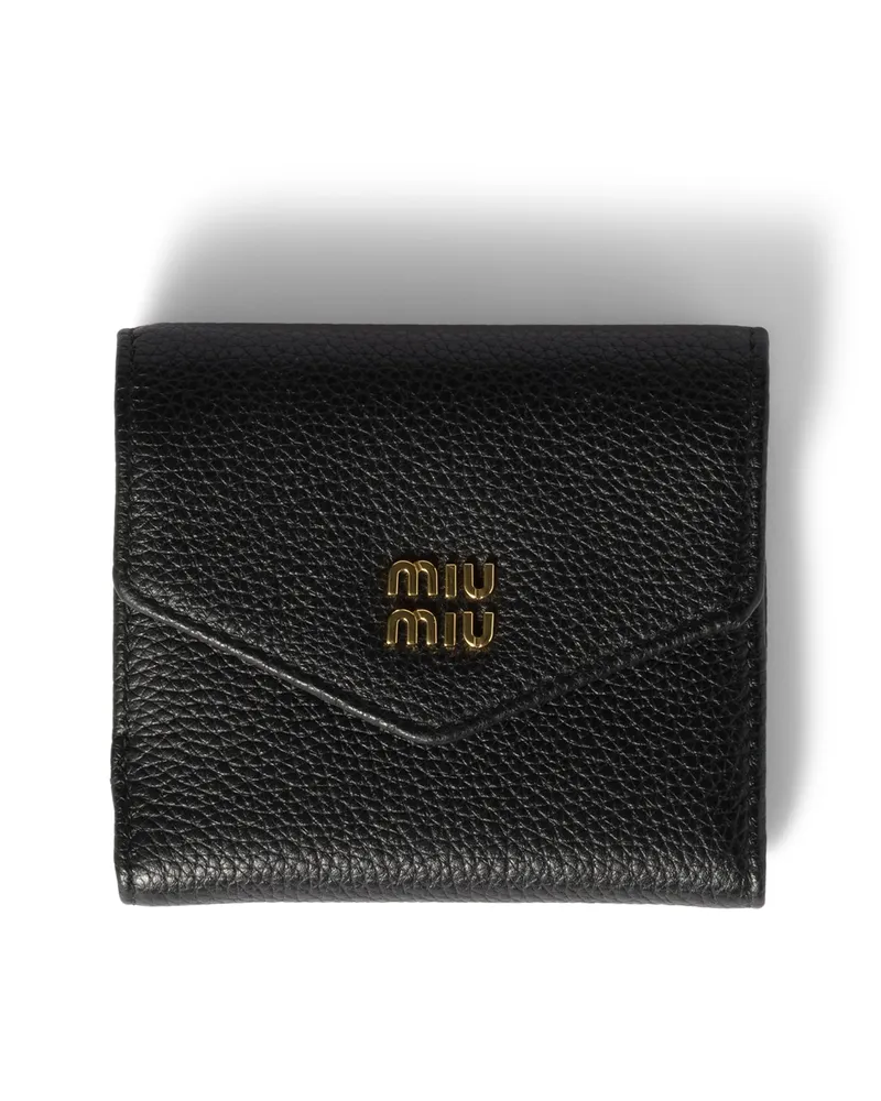 Miu Miu Kleine Geldbörse Aus Leder, Damen, Schwarz Schwarz