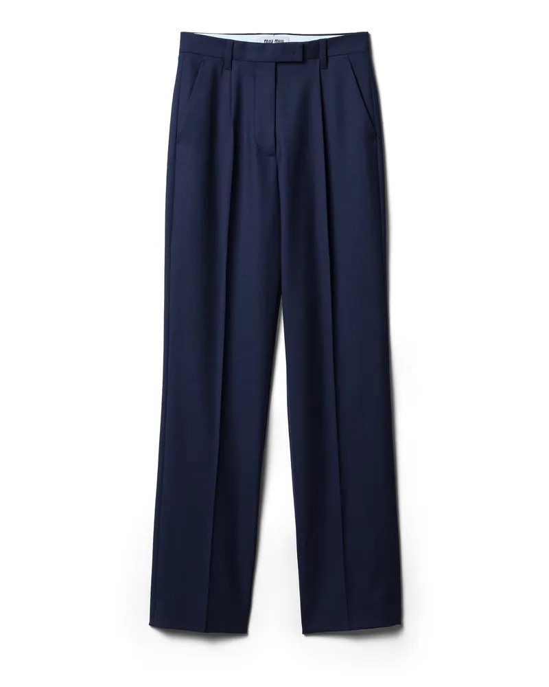 Miu Miu Hose Aus Gabardine, Damen, Ostseeblau, Größe Ostseeblau