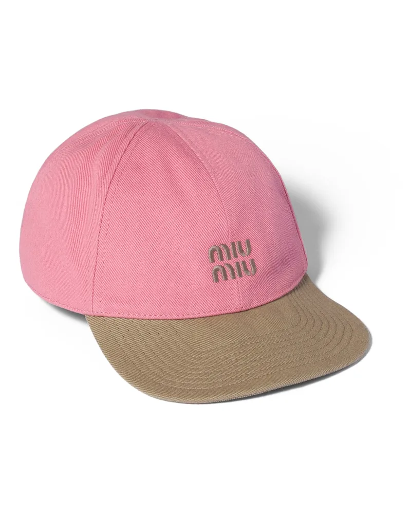 Miu Miu Baseballkappe Aus Drillich, Damen, Begonienrosa/kordel, Größe Begonienrosa