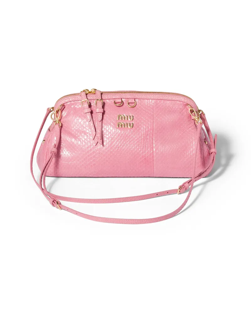 Miu Miu Caprice Clutch Aus Ayers-leder, Damen, Blütenrosa Blütenrosa