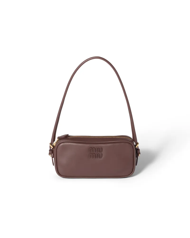 Miu Miu Pouch Aus Leder, Damen, Bruyère-holz Bruyère-holz