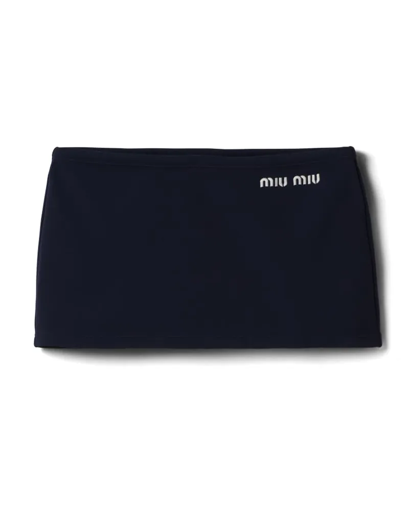 Miu Miu Minirock Aus Technischem Garn, Damen, Blau, Größe Blau