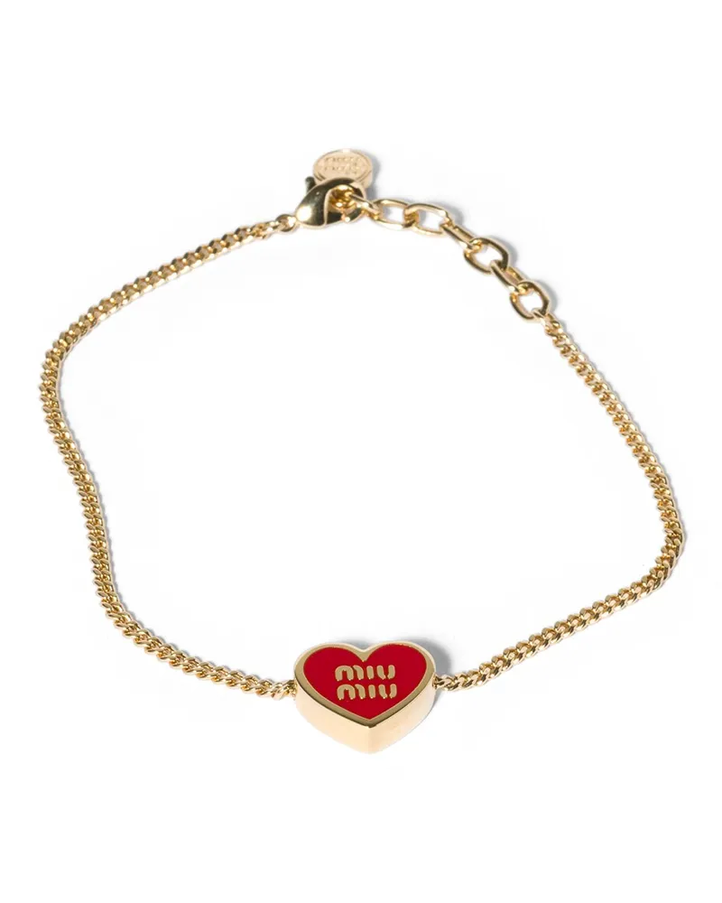 Miu Miu Armband Aus Metall, Damen, Gold/rot Gold