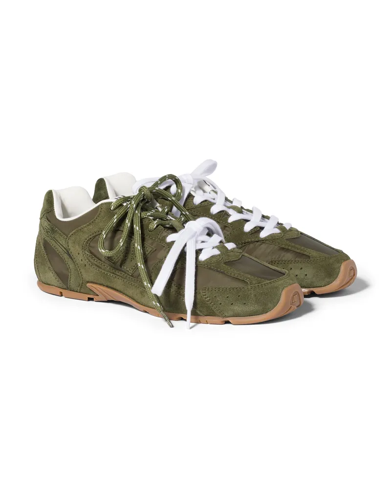 Miu Miu New Balance X  530 Sl Sneaker Aus Funktionsmaterial Und Veloursleder, Damen, Waldgrün, Größe Waldgrün