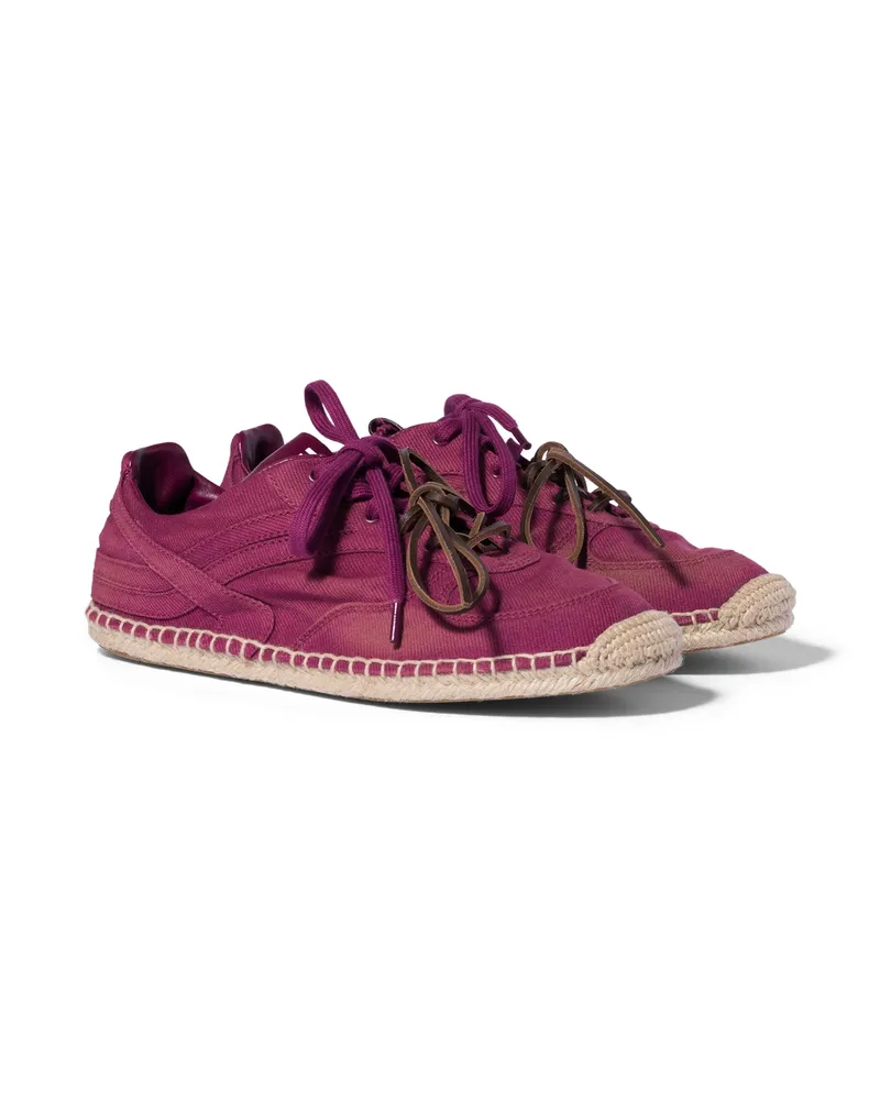 Miu Miu Gymnasium-sneaker Aus Gabardine, Damen, Burgunderrot, Größe Burgunderrot