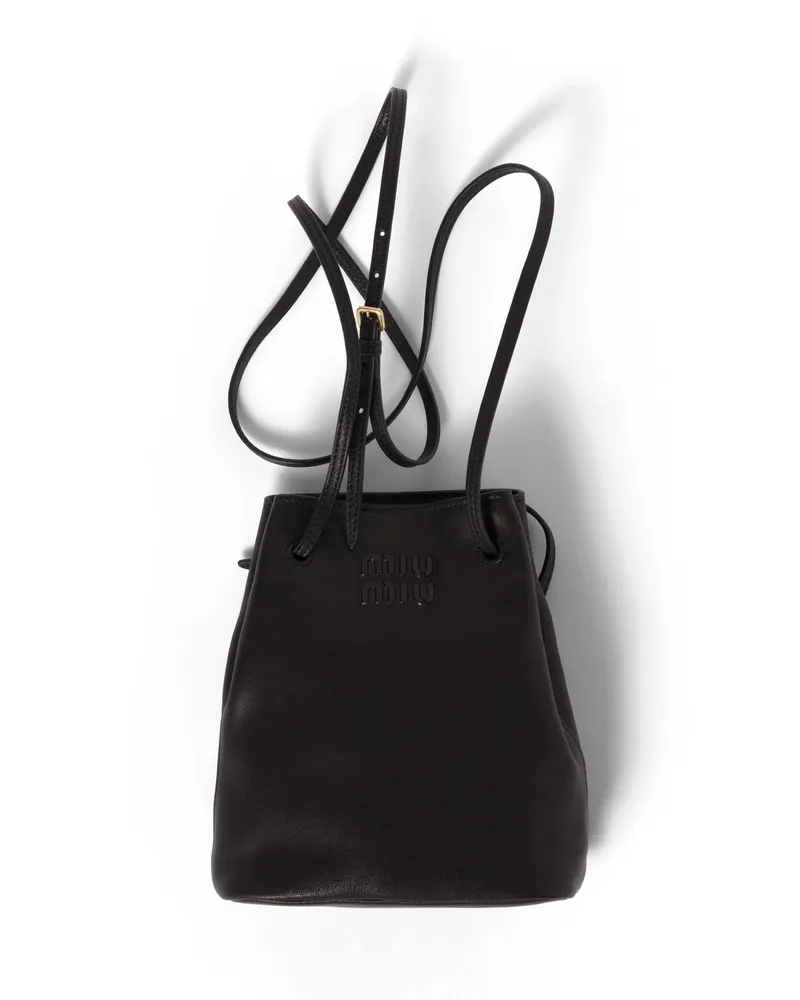 Miu Miu Mini Bag Aus Nappa-leder, Damen, Schwarz Schwarz