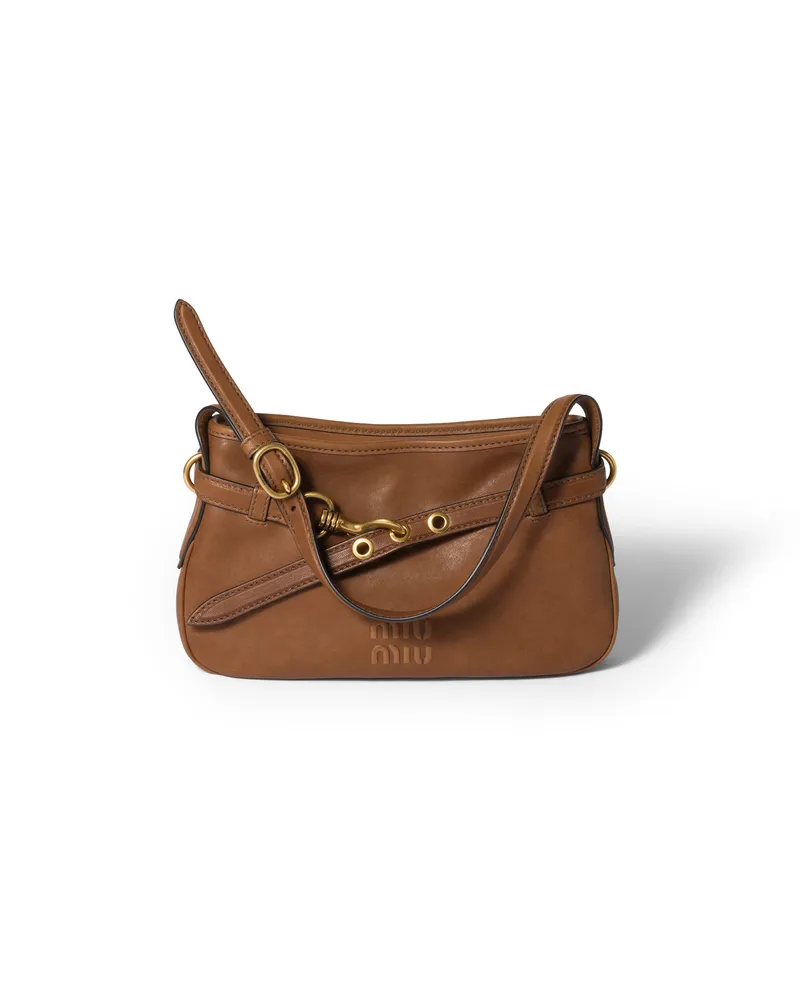 Miu Miu Aventure Tasche Aus Nappaleder, Damen, Eiche Eiche