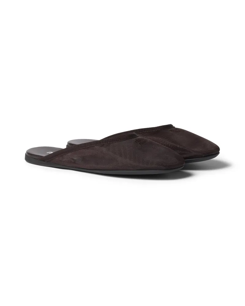 Miu Miu Slipper Aus Mesh, Damen, Dunkelbraun, Größe Dunkelbraun