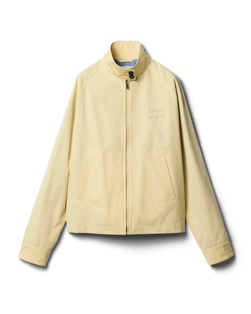 Miu Miu Blousonjacke Aus Popeline, Damen, Vanille, Größe Vanille