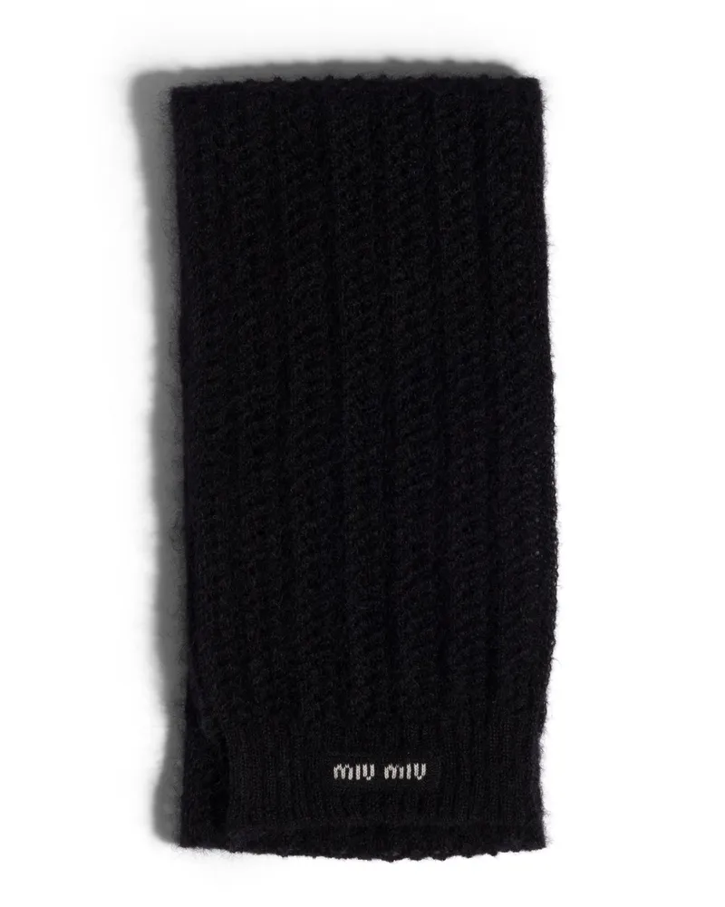 Miu Miu Schal Aus Mohair, Damen, Schwarz Schwarz