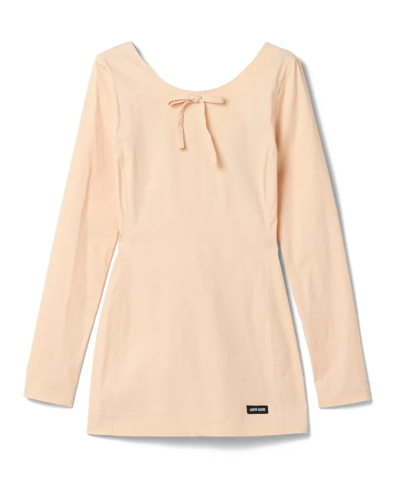 Miu Miu Minikleid Aus Stretch-popeline, Damen, Opal, Größe Opal