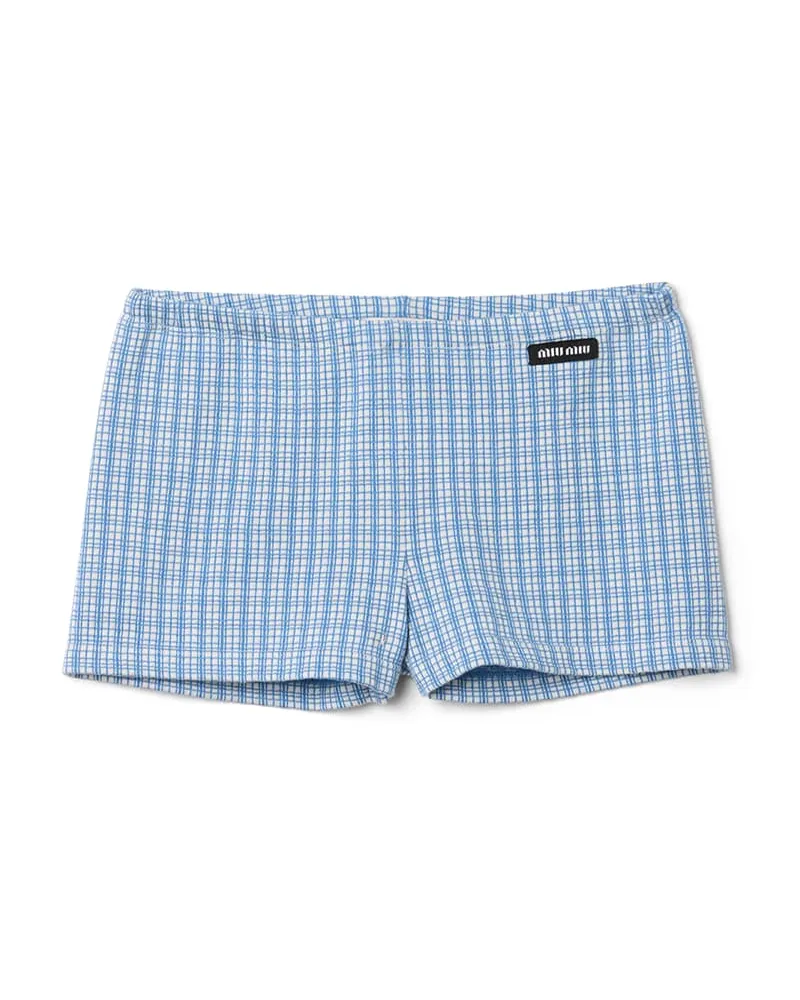 Miu Miu Shorts Aus Kaschmir Und Seide, Damen, Lavendelblau, Größe Lavendelblau