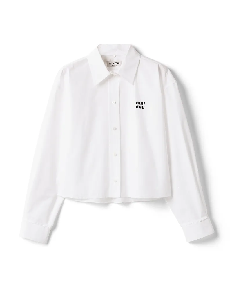 Miu Miu Hemd Aus Popeline, Damen, Weiss, Größe Weiss