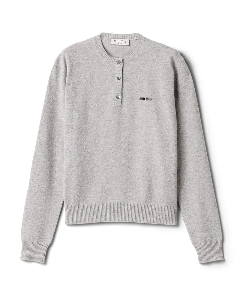 Miu Miu Pullover Aus Kaschmir, Damen, Stahlgrau, Größe Stahlgrau