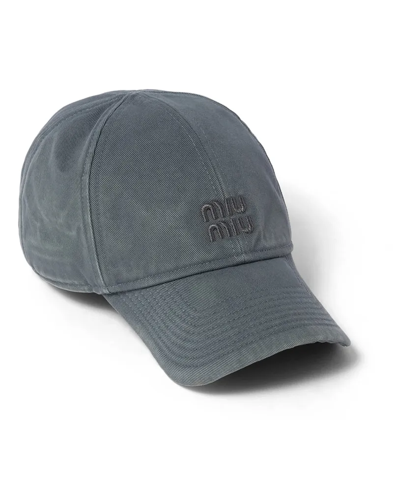 Miu Miu Baseballkappe Aus Drill, Damen, Grau, Größe Grau
