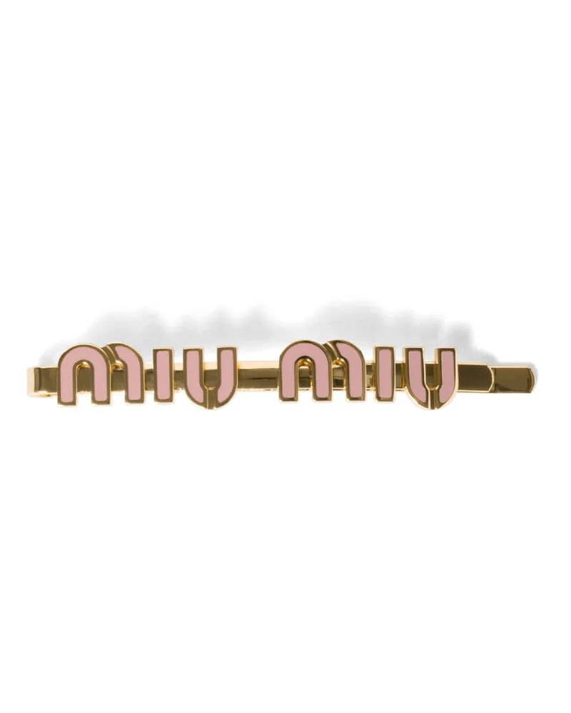 Miu Miu Haarspange Aus Emailliertem Metall, Damen, Orchideenrosa Orchideenrosa