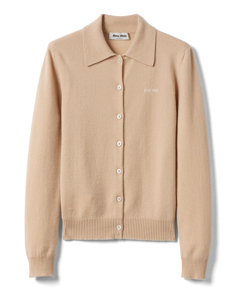 Miu Miu Strickjacke Aus Kaschmir, Damen, Albino/weiss, Größe Albino