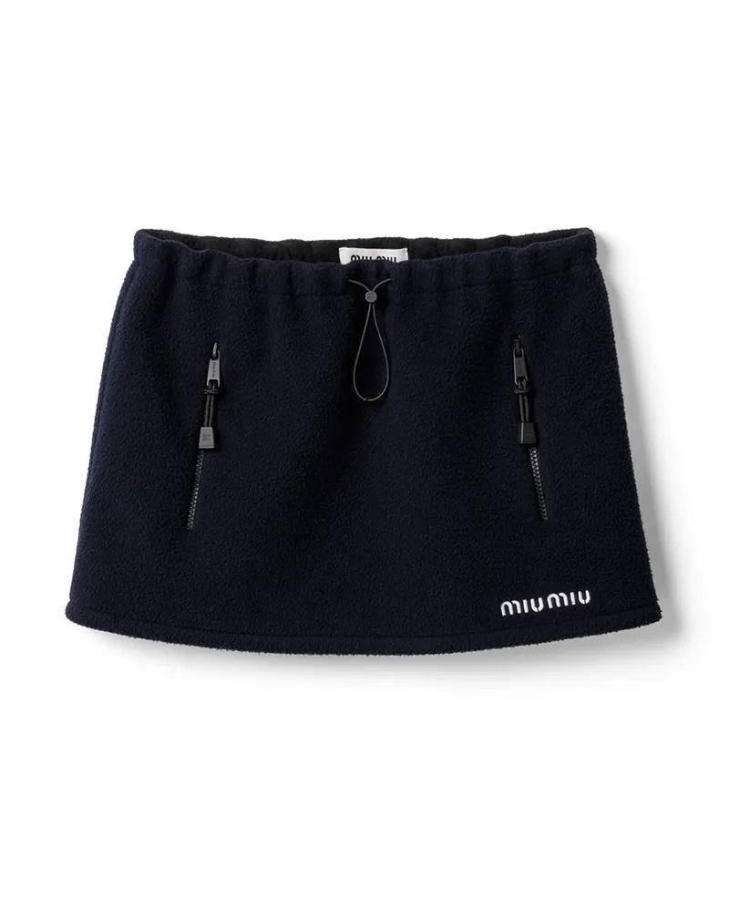 Miu Miu Minirock Aus Fleece, Damen, Blau, Größe Blau