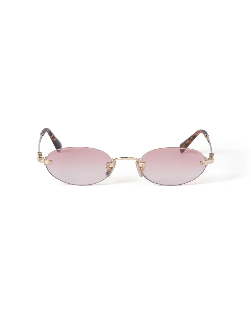 Miu Miu Logo Sonnenbrille, Damen, Gläser Mit Farbverlauf In Rosa Gläser