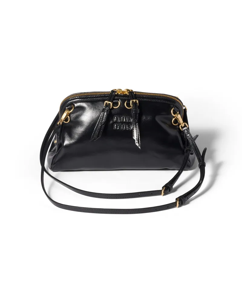 Miu Miu Caprice Clutch Aus Leder, Damen, Schwarz Schwarz