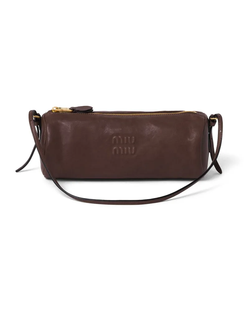 Miu Miu Pouch Aus Nappa-leder, Damen, Bruyère-holz Bruyère-holz