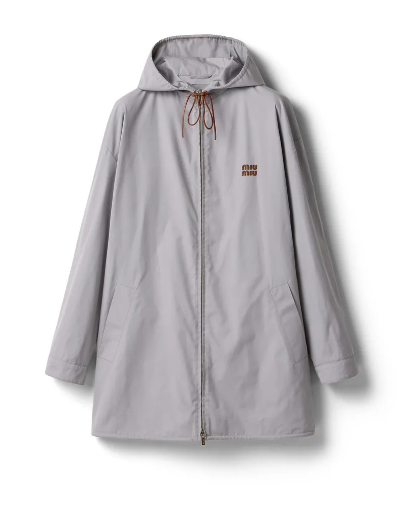 Miu Miu Einreihige Cabanjacke Aus Panama-baumwolle, Damen, Granitgrau, Größe Granitgrau