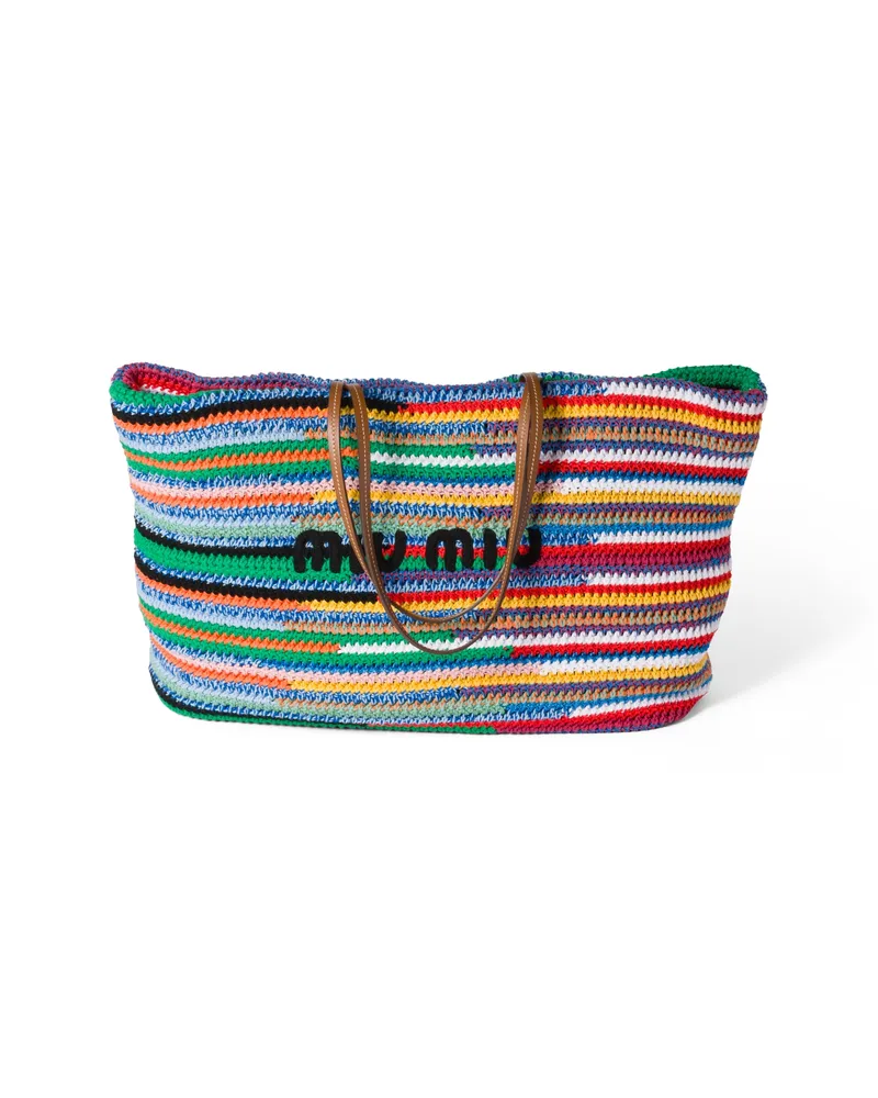 Miu Miu Gehäkelte Tote Bag, Damen, Bunt Bunt