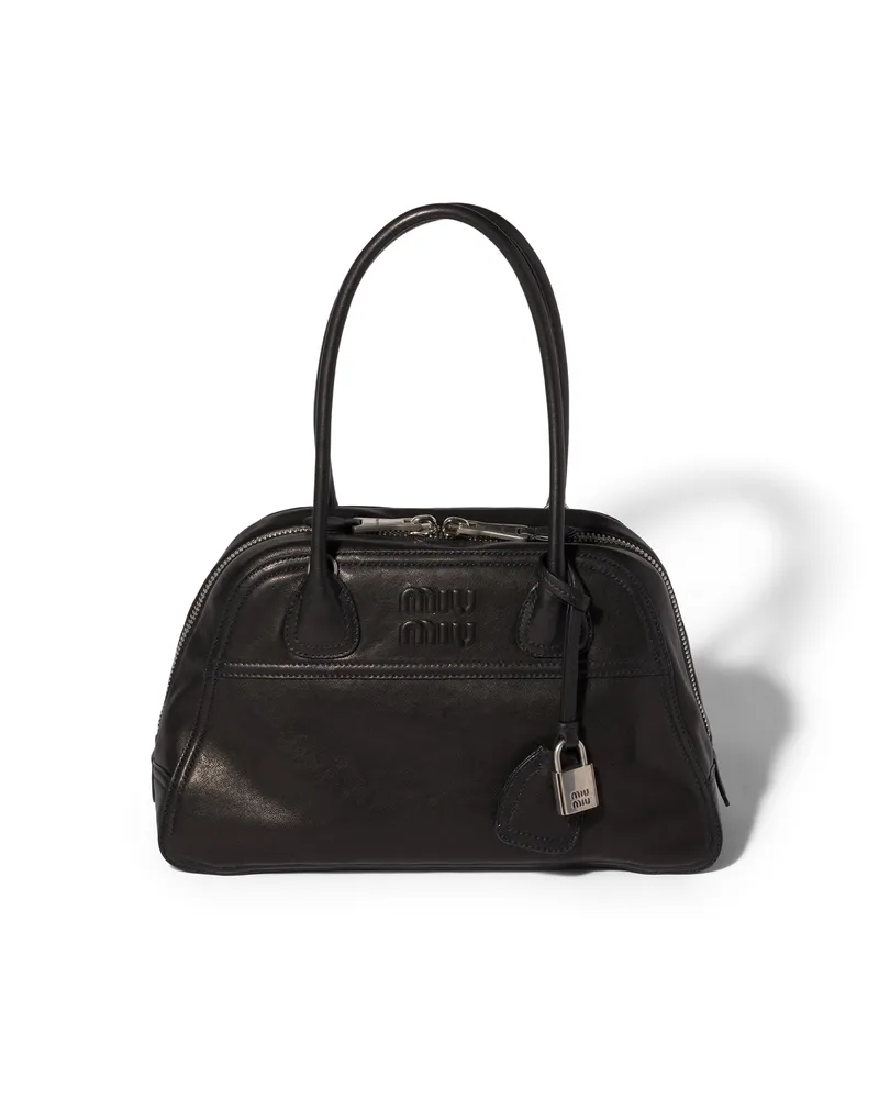 Miu Miu Vivant Tasche Aus Nappa-leder, Damen, Schwarz Schwarz