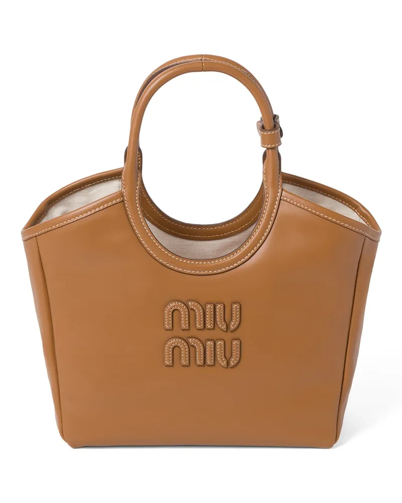 Miu Miu Ivy Tasche Aus Leder, Damen, Cognac Cognac