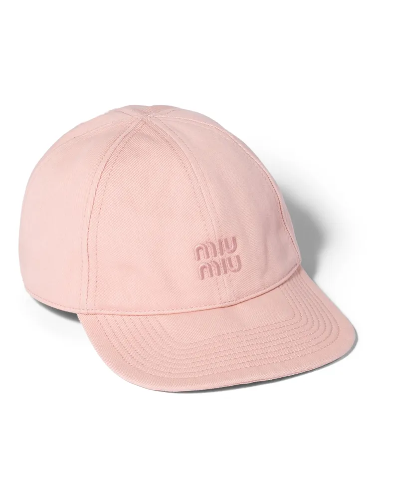 Miu Miu Baseballkappe Aus Drill, Damen, Puderrosa, Größe Puderrosa