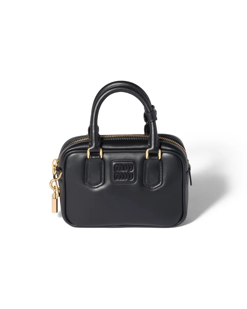Miu Miu Arcadie Tasche Aus Leder, Damen, Schwarz Schwarz