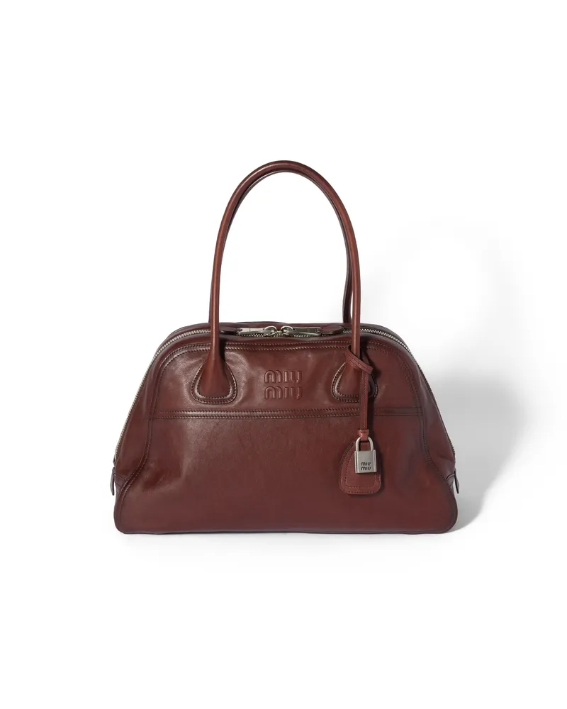 Miu Miu Vivant Tasche Aus Leder, Damen, Bruyère-holz Bruyère-holz