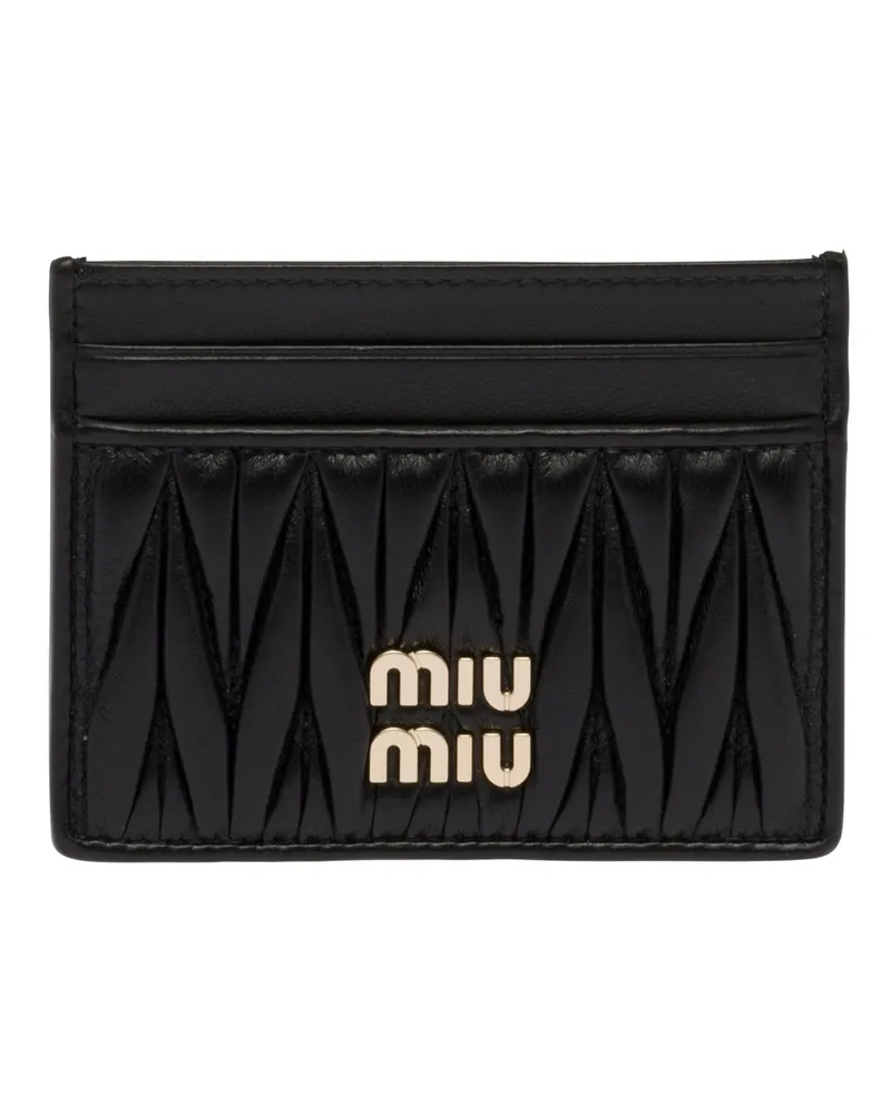 Miu Miu Kartenetui Aus Matelassé-nappaleder, Damen, Schwarz Schwarz