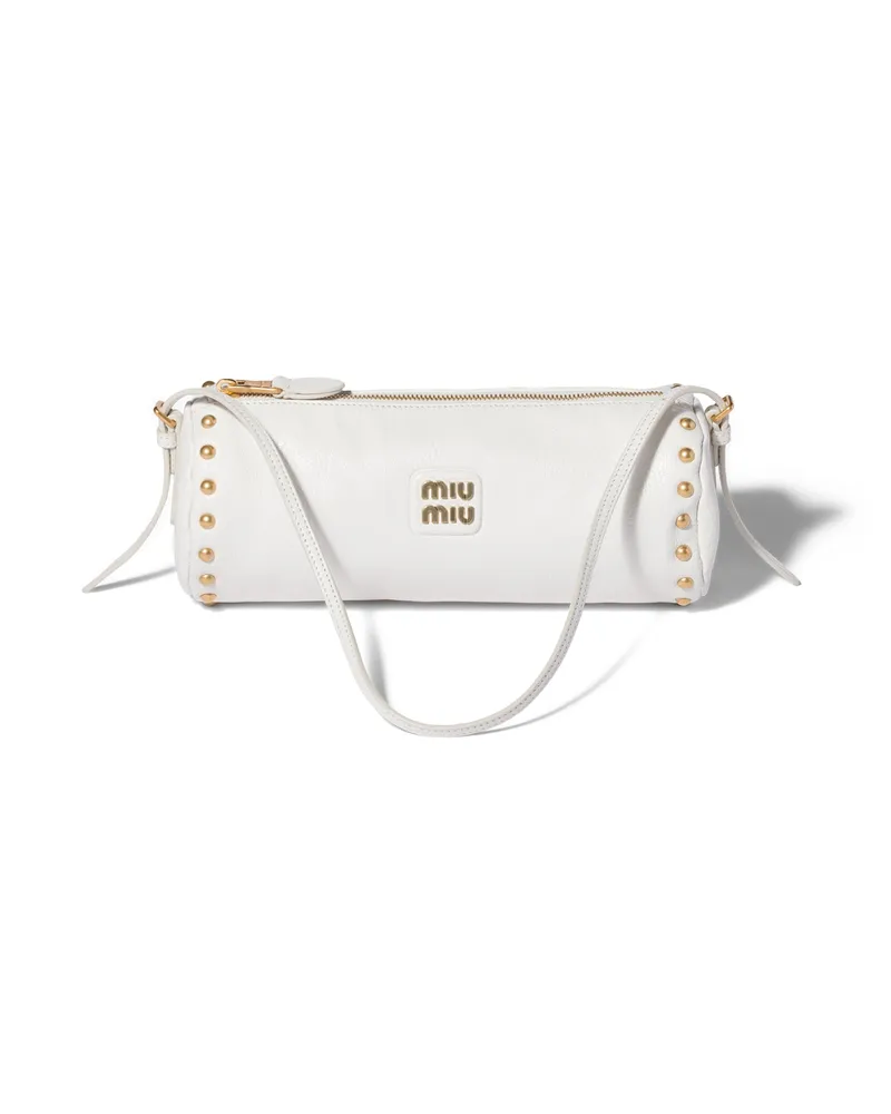 Miu Miu Pouch Aus Leder, Damen, Weiss Weiss